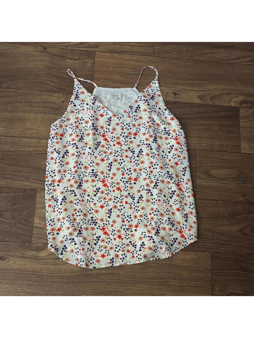 Loft Outlet Ditzy Floral Print Women's Tank Top Spaghetti Strap Flowy Cottage